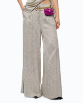 Flared polka-dot satin trousers - | Pinko