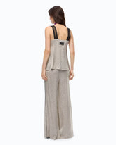 Flared polka-dot satin trousers - | Pinko