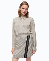 Kurzes Blusenkleid mit Punkteprint und Spitze - | Pinko