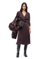 Midi wrap dress with belt - Brown | Pinko