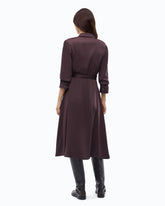 Midi wrap dress with belt - Brown | Pinko
