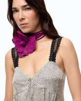 Polka-dot lingerie top with lace - | Pinko