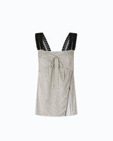 Polka-dot lingerie top with lace - | Pinko