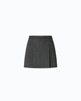 Pinstriped mini skirt with macro pleats - | Pinko