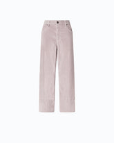 Cropped velvet trousers with leather belt - | Pinko