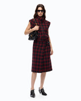 Calf-length wrap skirt with check pattern - | Pinko