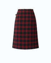 Calf-length wrap skirt with check pattern - | Pinko