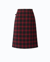 Calf-length wrap skirt with check pattern - | Pinko