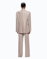 Double-breasted jacket in Metal Wool with jewel buttons - Beige | Pinko