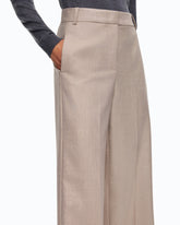 Metal wool-blend palazzo trousers - | Pinko