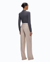 Metal wool-blend palazzo trousers - | Pinko
