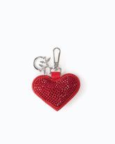 Keyring charm with heart and rhinestones - | Pinko
