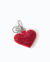 Keyring charm with heart and rhinestones - | Pinko
