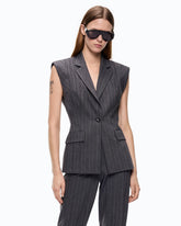 Pinstriped wool-blend vest - | Pinko