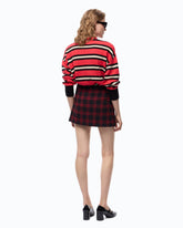 Wrap mini skirt with check pattern - | Pinko