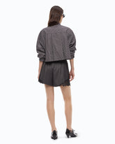 Karierte Cropped-Bluse mit Krawatte - | Pinko
