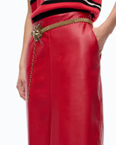 Nappa leather-effect pencil skirt - | Pinko