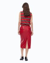 Nappa leather-effect pencil skirt - | Pinko