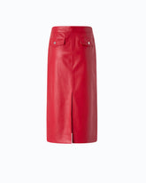 Nappa leather-effect pencil skirt - | Pinko