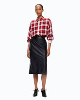 Nappa leather-effect pencil skirt - | Pinko