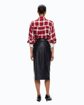 Nappa leather-effect pencil skirt - | Pinko