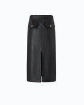 Nappa leather-effect pencil skirt - | Pinko