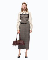 Check top with lace - | Pinko