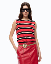 Wool and cashmere vest - Multicolor Red-Black | Pinko