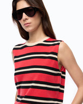 Wool and cashmere vest - Multicolor Red-Black | Pinko