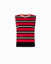 Wool and cashmere vest - Multicolor Red-Black | Pinko