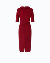 Slim-fit dress with Love Birds belt - Red | Pinko