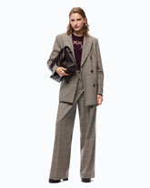 Weite Hose mit Karomuster - Mehrfarbig Beige-Burgunder-Schwarz | Pinko