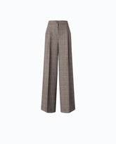 Weite Hose mit Karomuster - Mehrfarbig Beige-Burgunder-Schwarz | Pinko