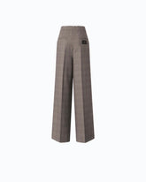 Weite Hose mit Karomuster - Mehrfarbig Beige-Burgunder-Schwarz | Pinko
