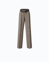 Weite Hose mit Karomuster - Mehrfarbig Beige-Burgunder-Schwarz | Pinko