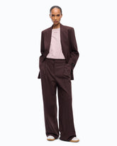Wide-leg check trousers - Bordeaux | Pinko