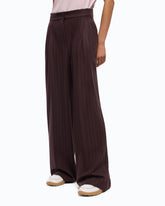 Wide-leg check trousers - Bordeaux | Pinko