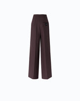 Wide-leg check trousers - Bordeaux | Pinko