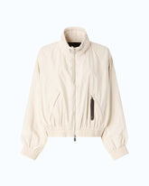 Oversized blouson jacket with drawstring - Beige | Pinko
