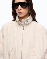Oversized blouson jacket with drawstring - Beige | Pinko
