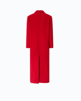 Long double-breasted coat in wool-blend fabric - Red | Pinko