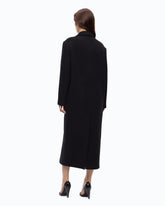 Long double-breasted coat in wool-blend fabric - | Pinko