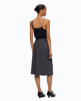 Calf-length dress with pinstriped skirt - Multicolor Grey-Pink | Pinko