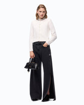 Wide-leg jeans with side slits - Black | Pinko