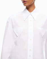 Slim-fit shirt with drawstring - | Pinko