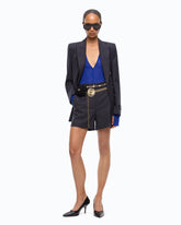 Tailored shorts in stretch wool-blend fabric - | Pinko