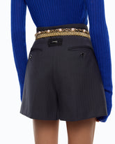 Tailored shorts in stretch wool-blend fabric - | Pinko
