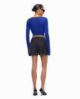Tailored shorts in stretch wool-blend fabric - | Pinko