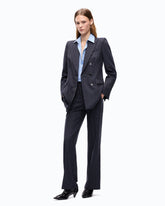 Pinstriped wool-blend jacket - Multicolor Blue-White | Pinko