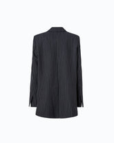 Pinstriped wool-blend jacket - Multicolor Blue-White | Pinko